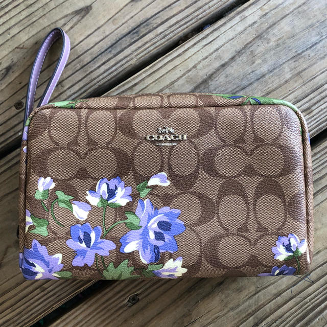 COACH(コーチ)のコーチ シグネチャxフローラル花柄 化粧ポーチ レディースのファッション小物(ポーチ)の商品写真