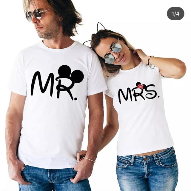 Disney(ディズニー)のミニー&ミッキー MR,MRS Tシャツ レディースのトップス(Tシャツ(半袖/袖なし))の商品写真