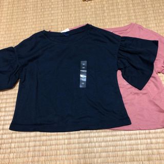 ユニクロ(UNIQLO)のユニクロ フリルスリーブTシャツ(Tシャツ/カットソー)