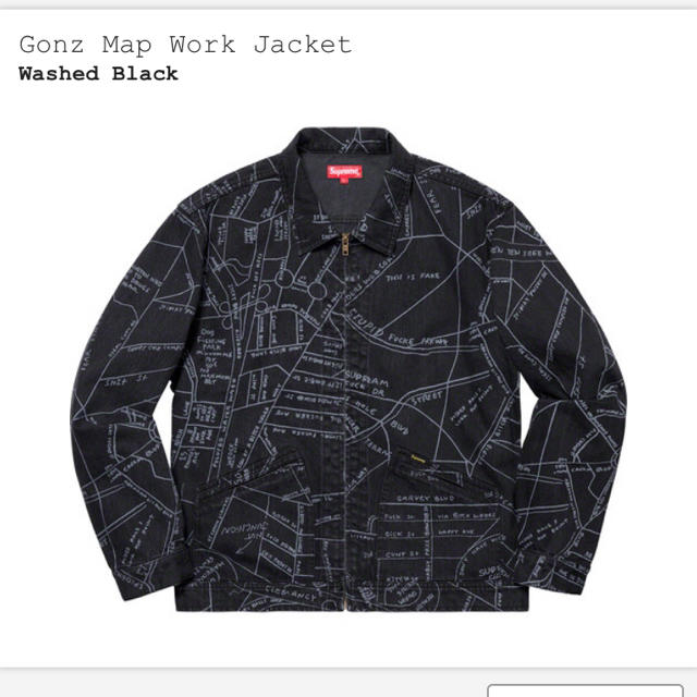 Supreme Gonz Map Work Jacket Black S 黒