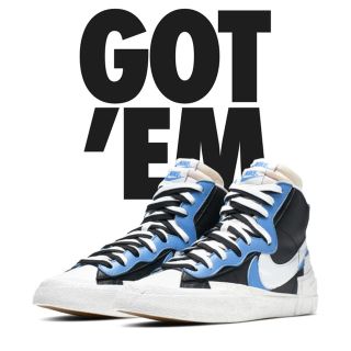 ナイキ(NIKE)のsacai nike blazer mid 25cm(スニーカー)