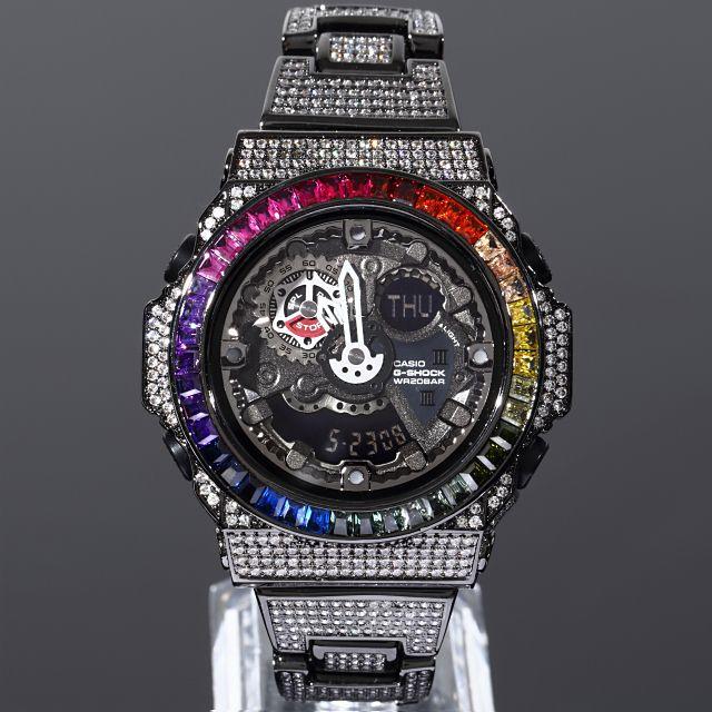 CASIO - カスタムG-SHOCK ブラックレインボーベゼル GA300 シルバー文字盤の通販 by defrowjewelz｜カシオならラクマ