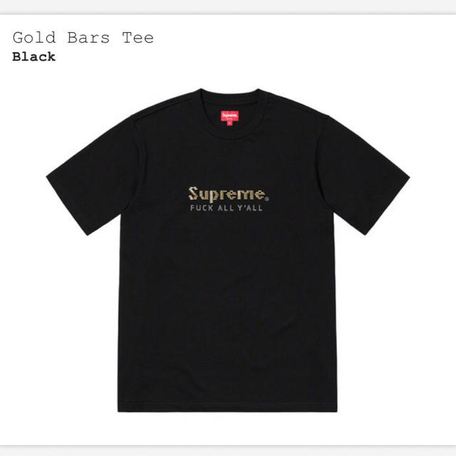 Supreme Gold Bars Tee Black L Large