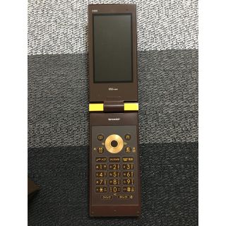 シャープ(SHARP)のau シャープSH005 ハニーイエロー 中古 ガラケー (携帯電話本体)