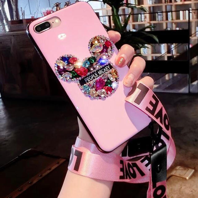 新品 iPhone XRケース ピンク ビジューケース ディズニー ロゴリボンの通販 by すみれっ☆'s shop｜ラクマ