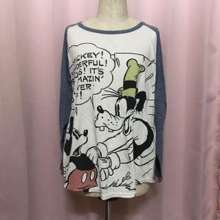 ディズニー(Disney)のディズニー カットソー グーフィー&ミッキー 2L(カットソー(長袖/七分))