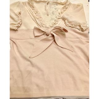 ストロベリーフィールズ(STRAWBERRY-FIELDS)の★本日のみ2500円★ストロベリーフィールズリボンのトップス♡4800→2900(カットソー(半袖/袖なし))