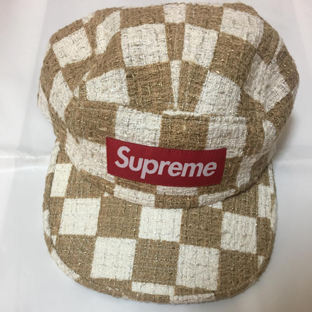 supreme Checkerboard Bouclé Camp Cap 帽子