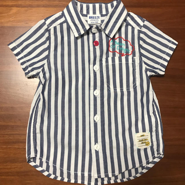 BREEZE(ブリーズ)のBREEZE ストライプ半袖シャツ 100 キッズ/ベビー/マタニティのキッズ服男の子用(90cm~)(ブラウス)の商品写真