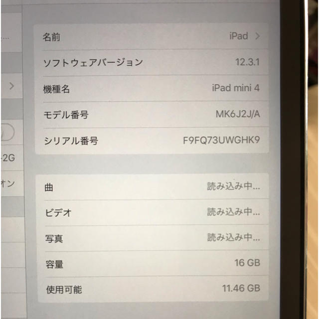 iPad mini4(wifiモデル、16GB)