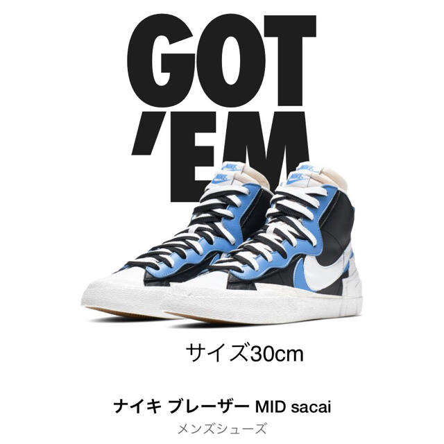 Nike blazer MID/ sacai  サイズ30cm MENS 12