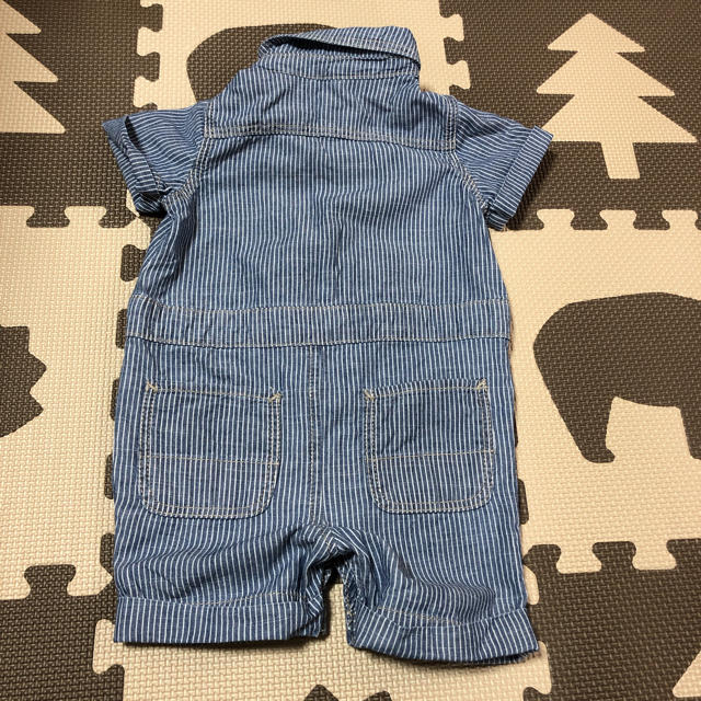 babyGAP(ベビーギャップ)のベビーギャップ ロンパース つなぎ ストライプ 青 70 キッズ/ベビー/マタニティのベビー服(~85cm)(ロンパース)の商品写真