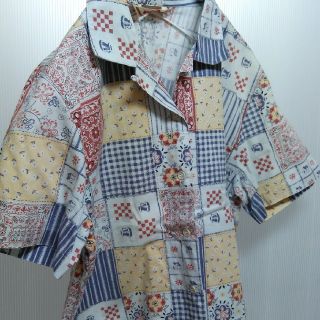 【McGREGOR】マクレガー 半袖総柄シャツ カジキ魚柄アロハシャツ (M)