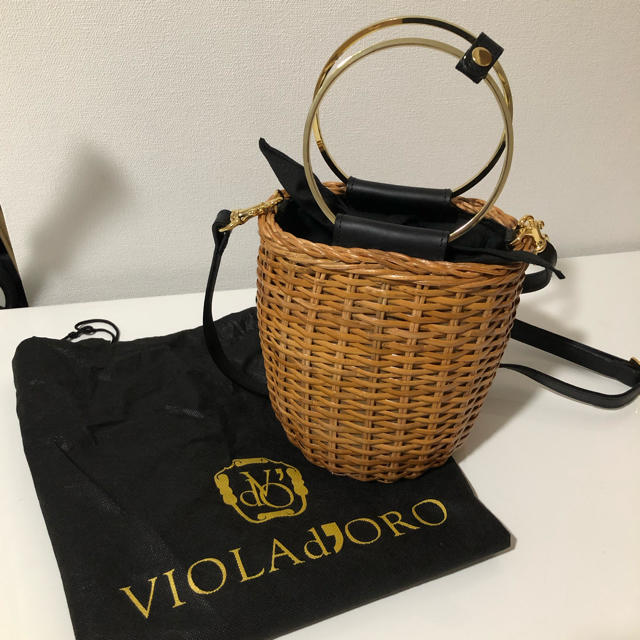 VIOLAd'ORO ヴィオラドーロ かごバッグショルダーストラップ保存袋