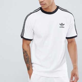 アディダス(adidas)の＊adidas＊Mホワイト＊ユニセックス  スリーラインTシャツ(Tシャツ/カットソー(半袖/袖なし))