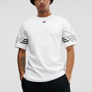 アディダス(adidas)の＊adidas＊XL ホワイト＊ロゴアウトラインTシャツ(Tシャツ/カットソー(半袖/袖なし))