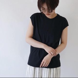 ドゥーズィエムクラス(DEUXIEME CLASSE)のオーラリー AURALEE ノースリーブ カットソー Tシャツ 黒(カットソー(半袖/袖なし))