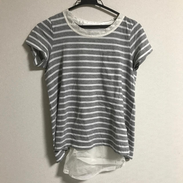 未使用タグ付き sacai luck ストライプTシャツ