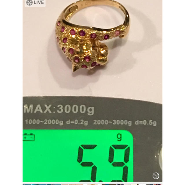 K18 ルビー ダイヤ パンサーリング お値下げ レディースのアクセサリー(リング(指輪))の商品写真