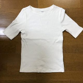 ユニクロ(UNIQLO)のUNIQLO リブボートネックTシャツ(Tシャツ(半袖/袖なし))