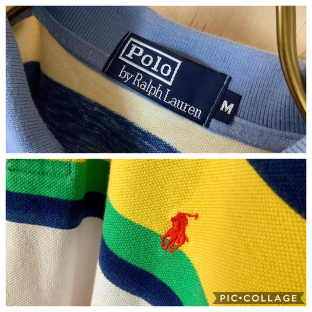 POLO RALPH LAUREN(ポロラルフローレン)の【美品】90’s  RALPH LAUREN クレイジーカラーボーダー  ポロ メンズのトップス(ポロシャツ)の商品写真