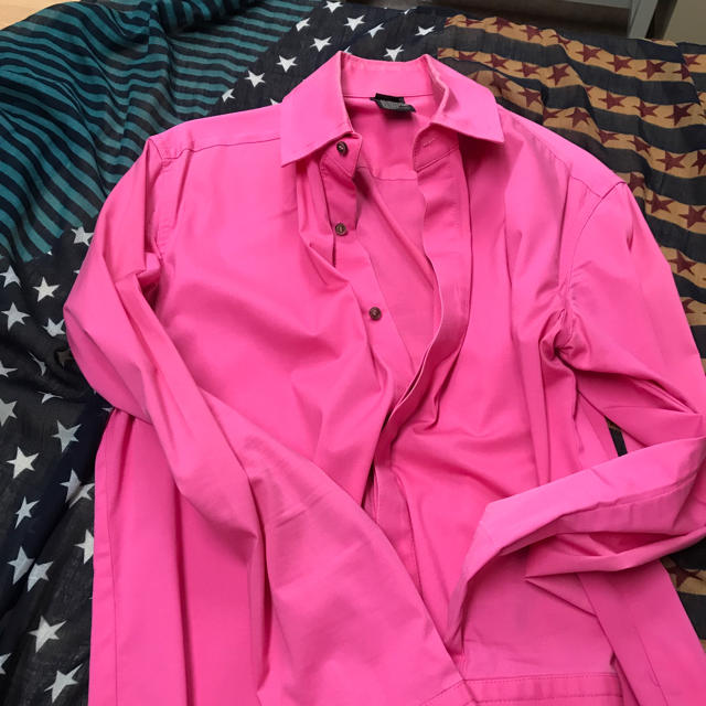DOUBLE STANDARD CLOTHING(ダブルスタンダードクロージング)のD/him  イタリアンピンク ドレスシャツ 46 メンズのトップス(シャツ)の商品写真