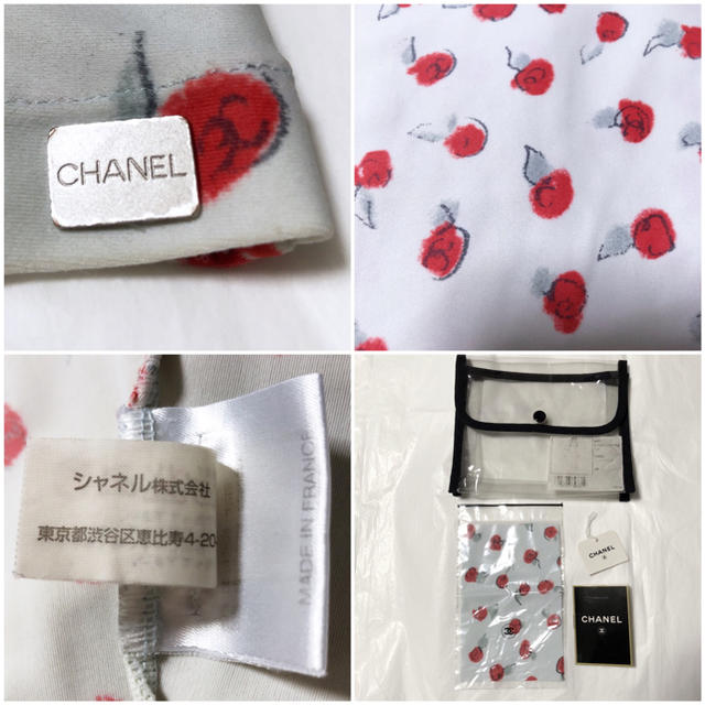 CHANEL(シャネル)のCHANELシャネル★手書き風ココマーク入りカメリアプリントのカットソー★正規品 レディースのトップス(カットソー(半袖/袖なし))の商品写真