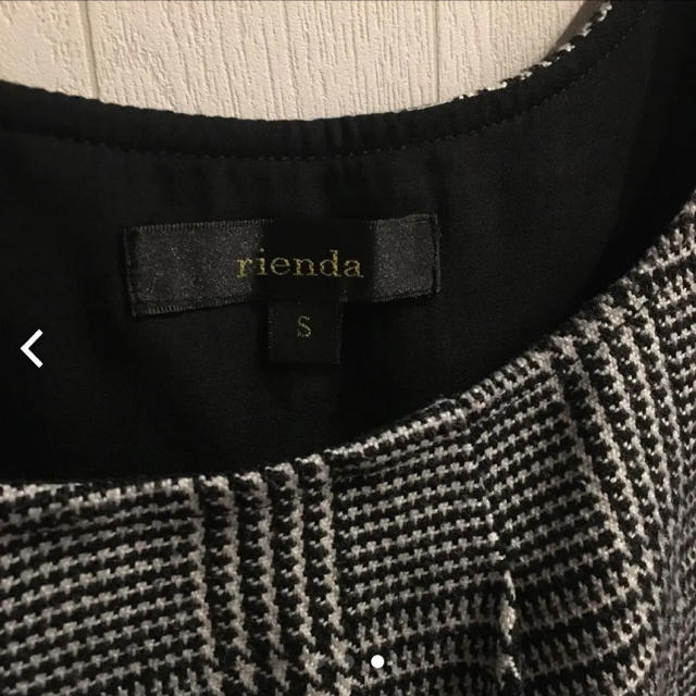 rienda(リエンダ)のrrienda 千鳥柄×ブラックシフォンチュニック レディースのトップス(チュニック)の商品写真