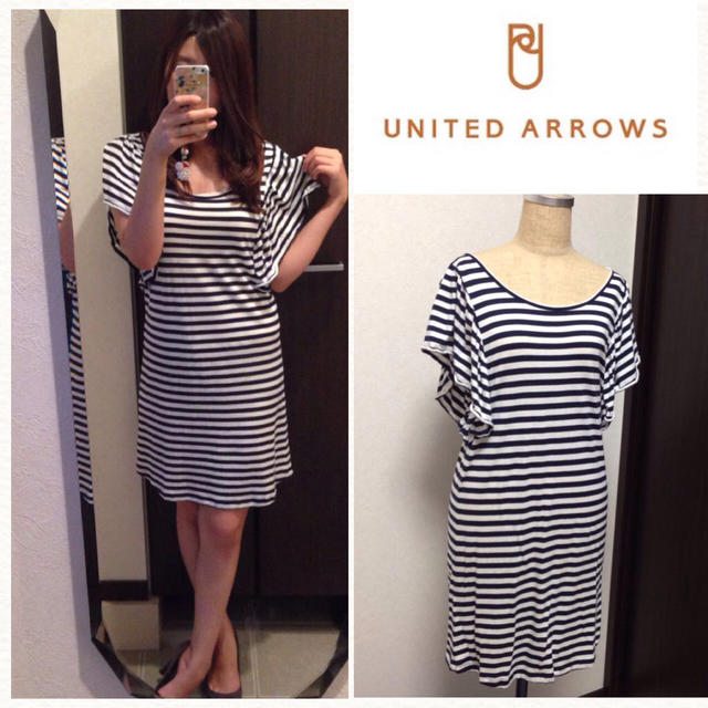 UNITED ARROWS(ユナイテッドアローズ)の夏物セール♡アローズ袖フリルワンピ♡ レディースのワンピース(ひざ丈ワンピース)の商品写真