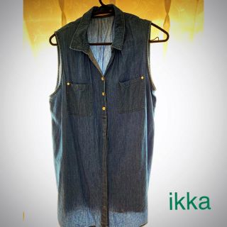 イッカ(ikka)のノースリーブデニムシャツ(シャツ/ブラウス(半袖/袖なし))