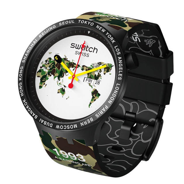 A BATHING APE - A BATHING APE BAPE × swatch 時計 camo カモの通販 by @'s shop｜アベイシングエイプならラクマ