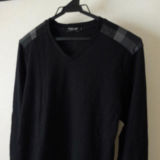 ブラックレーベルクレストブリッジ(BLACK LABEL CRESTBRIDGE)の良品　ブラックレーベル　クレストブリッジ　チャック柄　シャツ　Ｍ(Tシャツ/カットソー(七分/長袖))