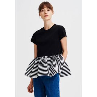 ボーダーズアットバルコニー PEPLUM TEE36