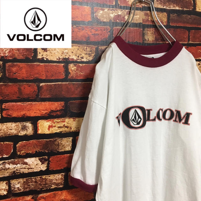 volcom(ボルコム)の古着 90s VOLCOM ボルコム リンガーTシャツ ビックロゴ ストリート メンズのトップス(Tシャツ/カットソー(半袖/袖なし))の商品写真