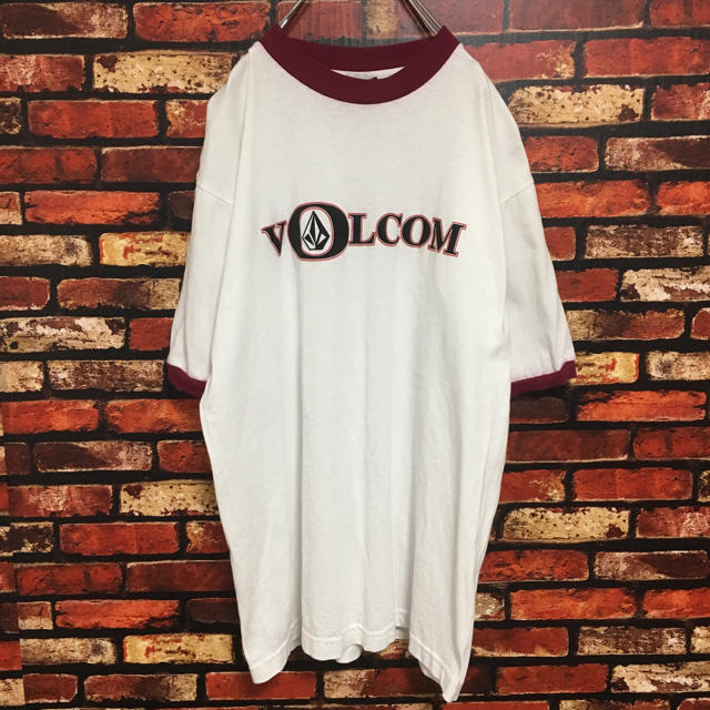 volcom(ボルコム)の古着 90s VOLCOM ボルコム リンガーTシャツ ビックロゴ ストリート メンズのトップス(Tシャツ/カットソー(半袖/袖なし))の商品写真