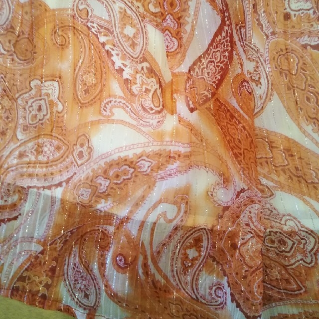 インド綿　ペイズリー柄スカート　フリーサイズ レディースのスカート(ひざ丈スカート)の商品写真