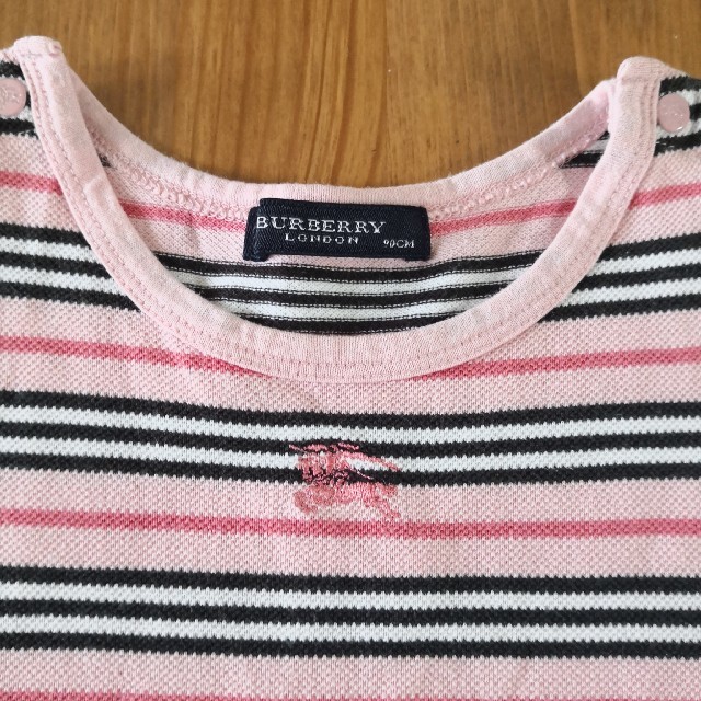 BURBERRY(バーバリー)の[BURBERRY/90cm]バーバリーボーダーピンクワンピース キッズ/ベビー/マタニティのキッズ服女の子用(90cm~)(ワンピース)の商品写真