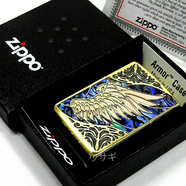 ZIPPO(ジッポー)の送料無料☆zippo☆アーマー☆両面☆エンジェルウイングG☆Wシェル☆ジッポ メンズのファッション小物(タバコグッズ)の商品写真