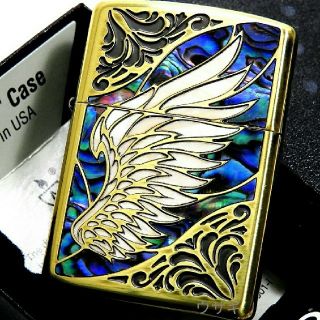 ジッポー(ZIPPO)の送料無料☆zippo☆アーマー☆両面☆エンジェルウイングG☆Wシェル☆ジッポ(タバコグッズ)