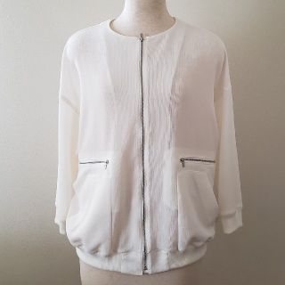 コムサコレクション(COMME ÇA COLLECTION)のCOMME CA コムサ　ジップジャケット　カーディガン(ノーカラージャケット)