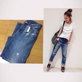 ジーナシス(JEANASIS)の今季新品♡クラッシュDENIMテーパード(デニム/ジーンズ)