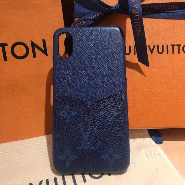 新品 LOUIS VUITTON ルイヴィトン iPhoneX XS ケース 青レザー皮革の種類