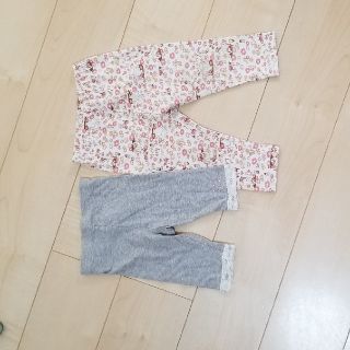 ユニクロ(UNIQLO)のUNIQLO ユニクロ ムーミン 花柄 スパッツ 2枚セット 80(パンツ)