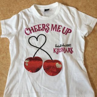 キスマーク(kissmark)の新品☆130 kissmark白Tシャツ(Tシャツ/カットソー)