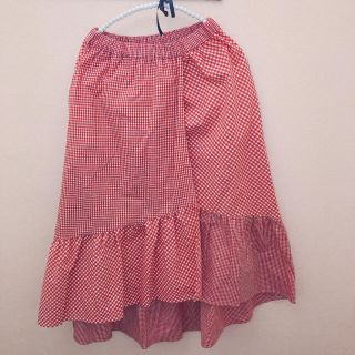 ダブルクローゼット(w closet)のw closet ギンガムチェック アシンメトリー スカート(ロングスカート)