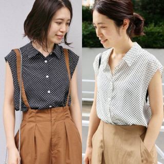 イエナ(IENA)のYurry様専用❄️18SS新品同様ドットノースリーブシャツブラウス(シャツ/ブラウス(半袖/袖なし))