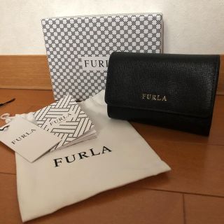 フルラ(Furla)のFURULA  バビロン 黒 三つ折り 財布(折り財布)