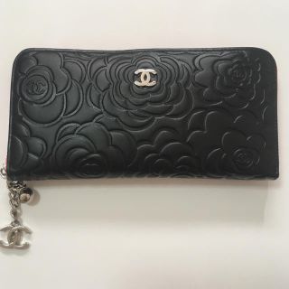 シャネル(CHANEL)のカメリア ジッピーウォレット黒 シャネル ノベルティ CHANEL(財布)