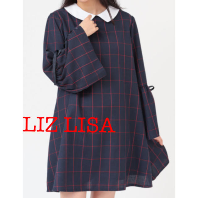 LIZ LISA(リズリサ)の襟付チェックワンピース　LIZ LISA　　新品　未使用　送料込み レディースのワンピース(ミニワンピース)の商品写真