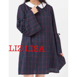 リズリサ(LIZ LISA)の襟付チェックワンピース　LIZ LISA　　新品　未使用　送料込み(ミニワンピース)